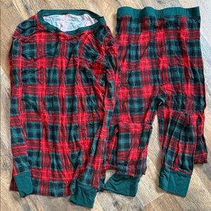 Plaid Kids Pajamas - Red and Green